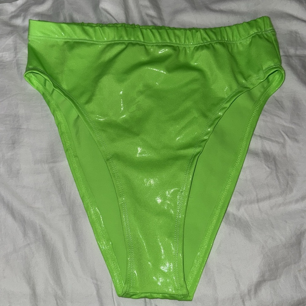 NWT Jade Clark High Waist Neon Green Swimsuit Bikini Bottoms